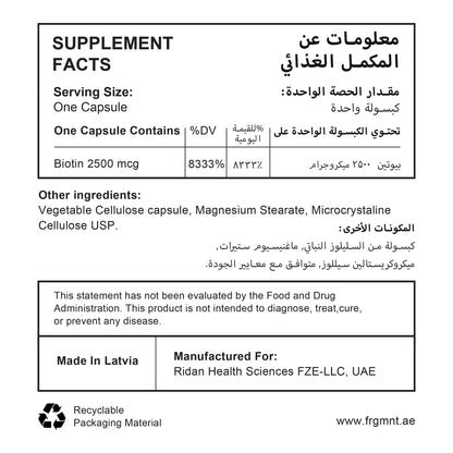 Biotin (2500 mcg) – Beauty From Within